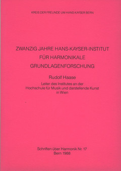 20 Jahre Hans-Kayser-Institut f. harmonikale Grundlagenforschung