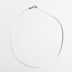 Hals-Kette Kautschukband transparent 50 cm, Verschluss 925er Silber